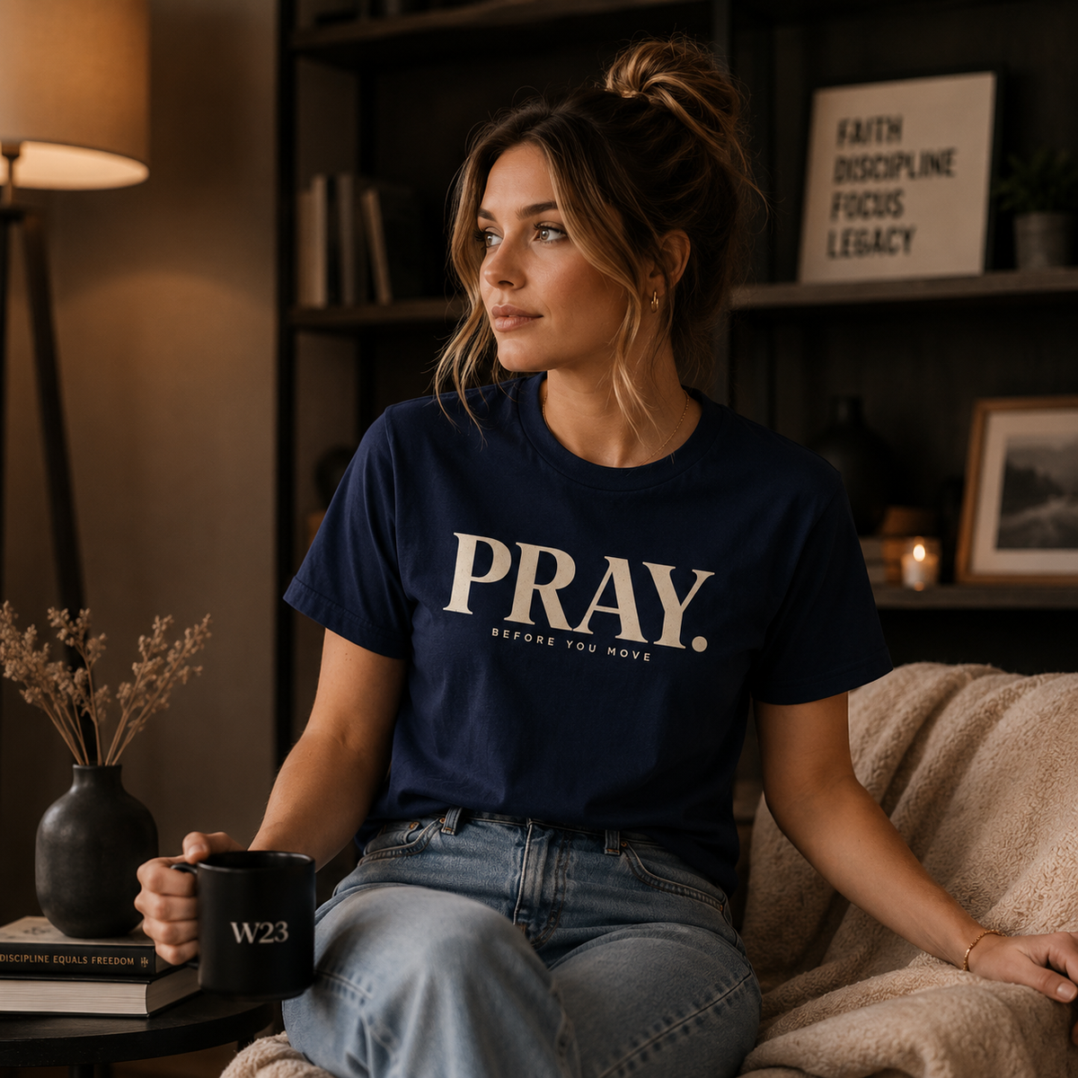 PRAY. Graphic Tee — "Pray Before You Rise" Inspirational Christian T‑Shirt