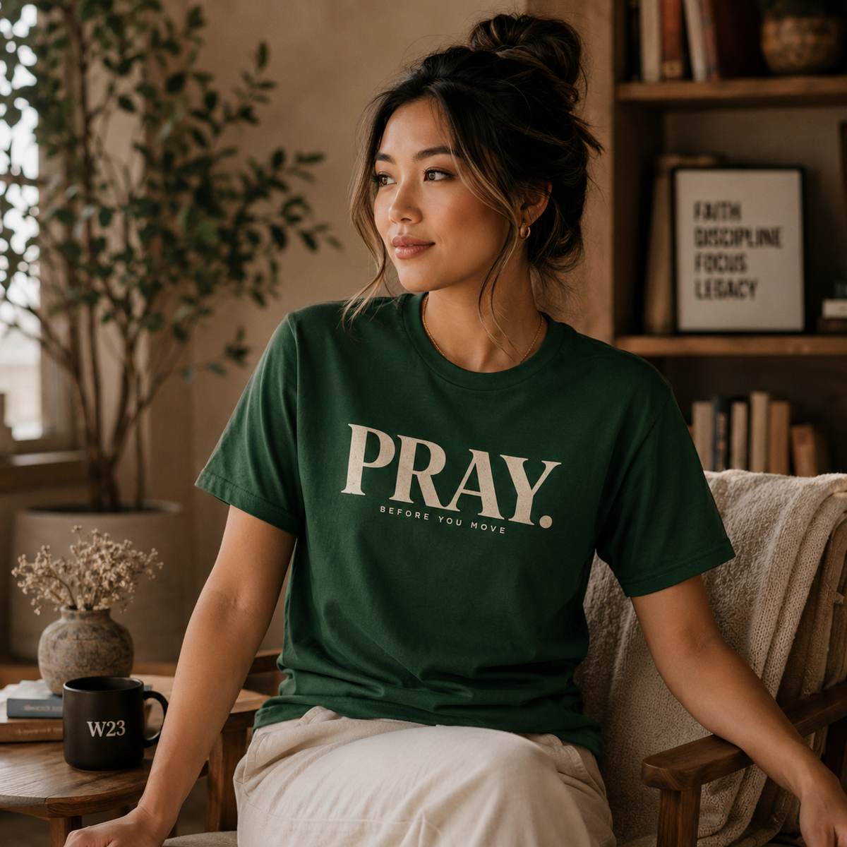 PRAY. Graphic Tee — "Pray Before You Rise" Inspirational Christian T‑Shirt